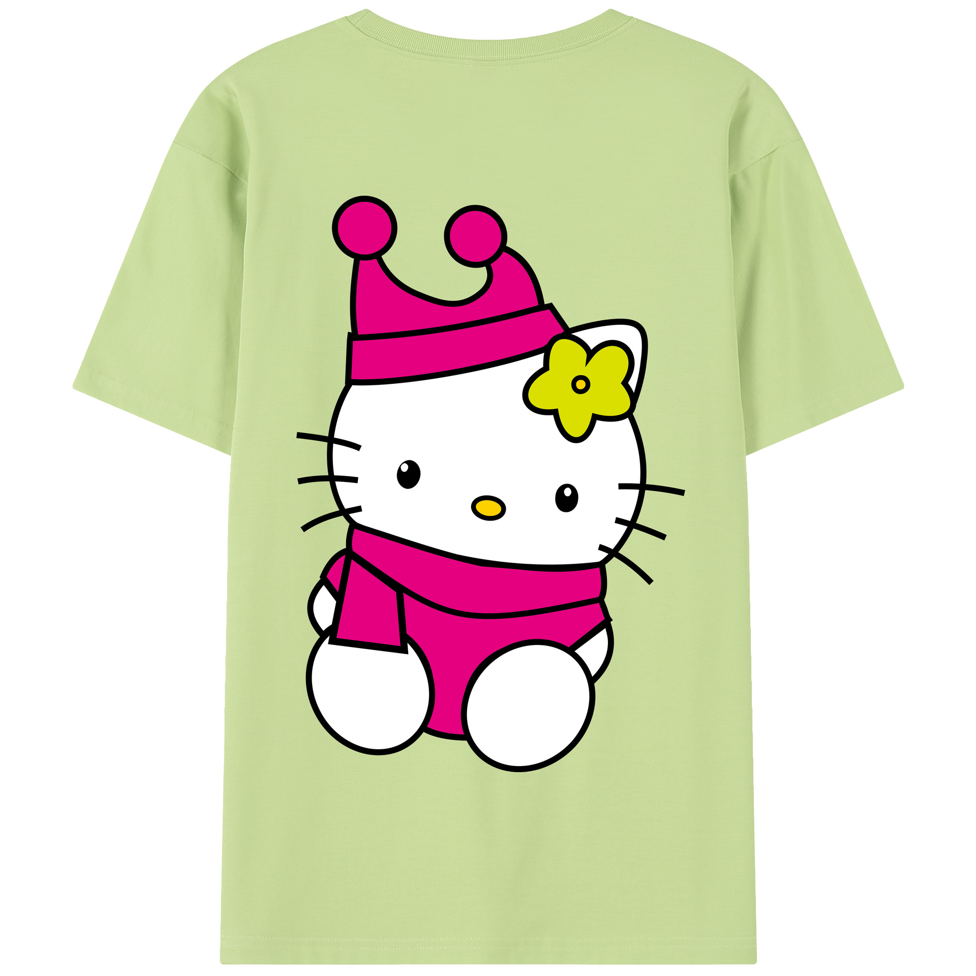 （画像用） Hello Kitty ハローキティ 綿100％半袖Tシャツ（背面プリント）
